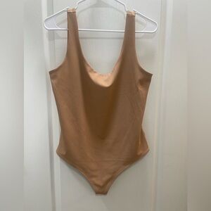 NWT Express Tan Body ContourHigh Compression Scoop Neck Bodysuit